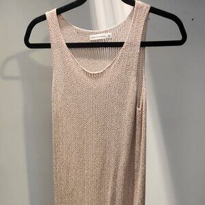 Beige Mesh Beach Cover-Up Maxi Dress